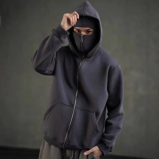 Balaclava double hooded sweatshirt