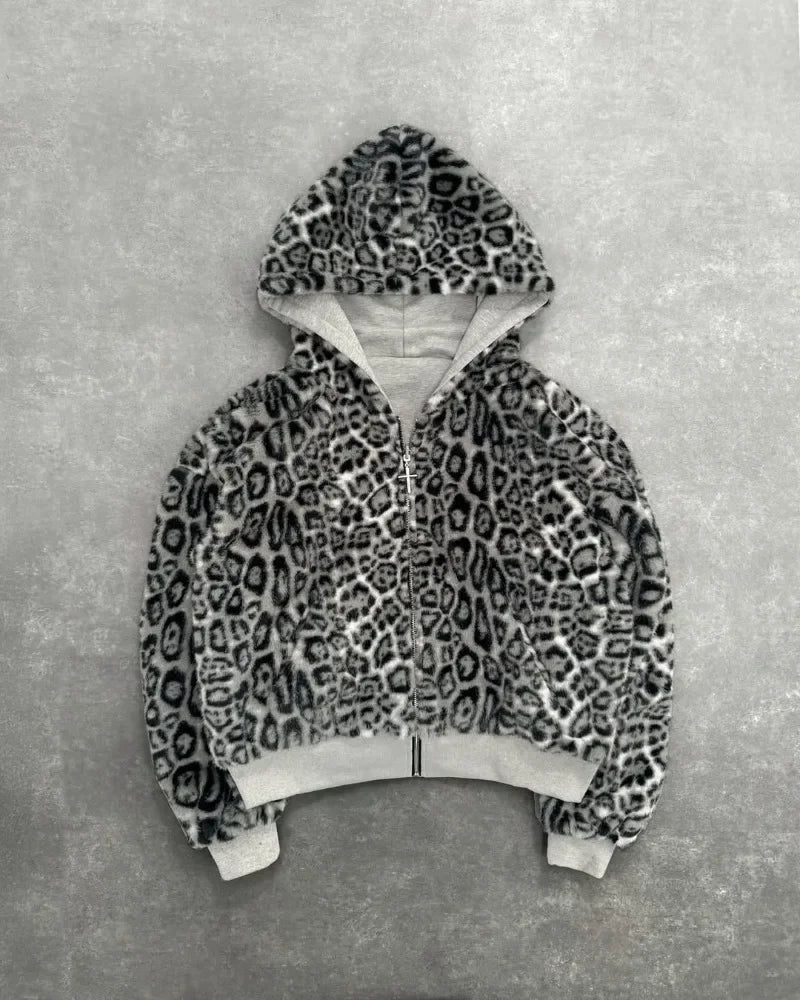 Two-sided Leopard Hoodie