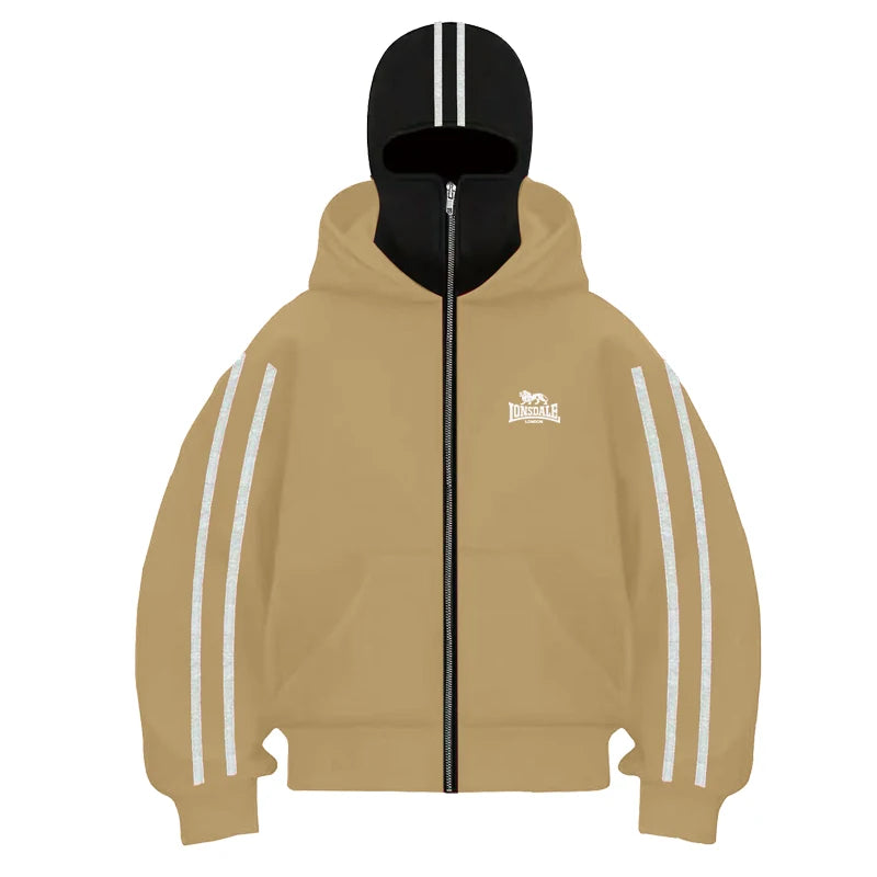 Balaclava double hooded sweatshirt