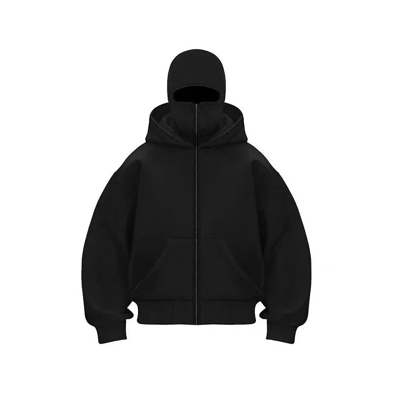 Balaclava double hooded sweatshirt