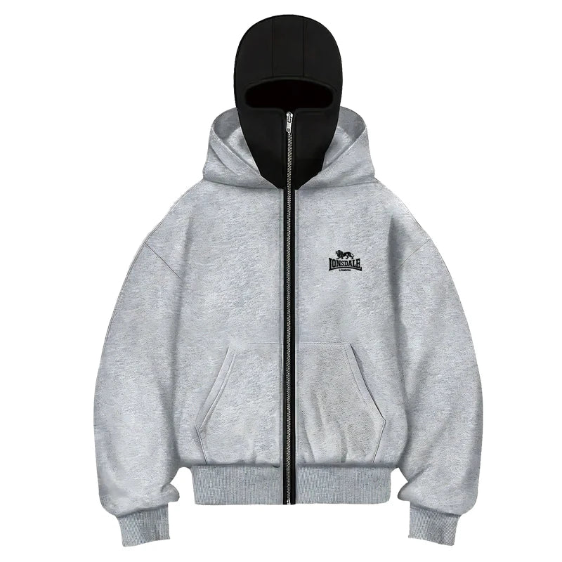 Balaclava double hooded sweatshirt