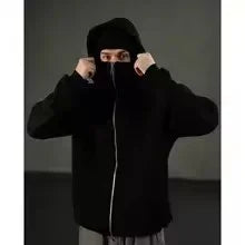Balaclava double hooded sweatshirt