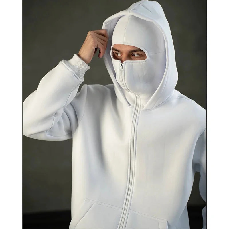 Balaclava double hooded sweatshirt