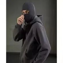 Balaclava double hooded sweatshirt