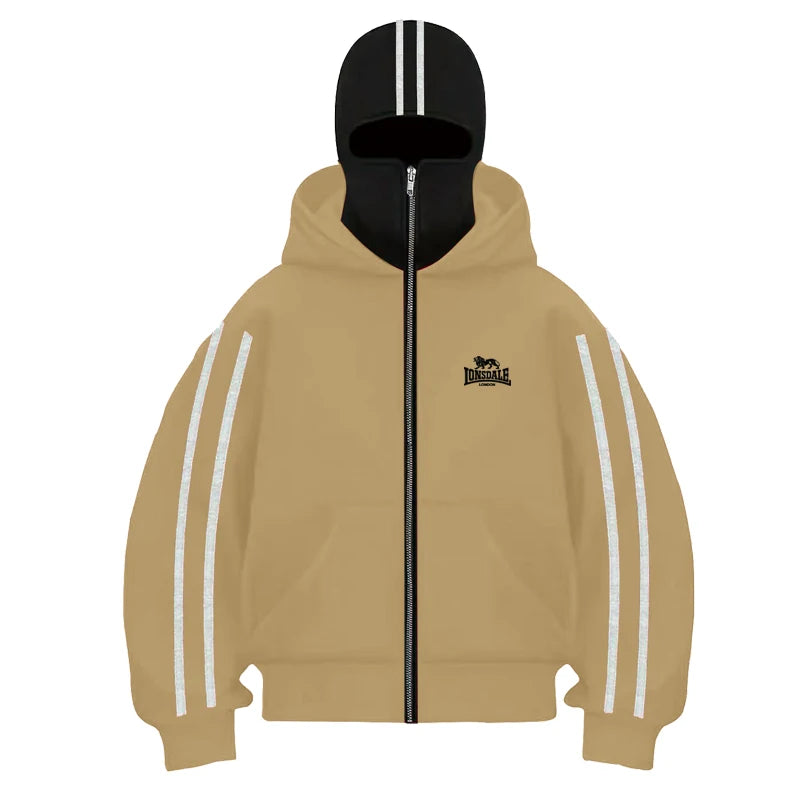 Balaclava double hooded sweatshirt