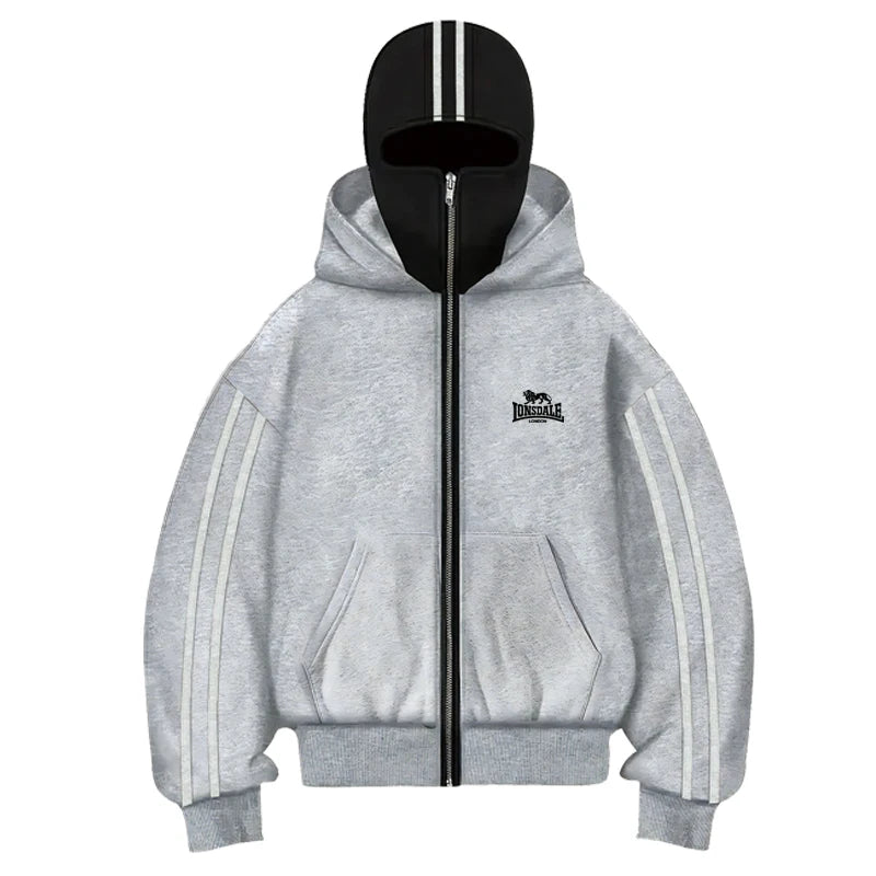 Balaclava double hooded sweatshirt