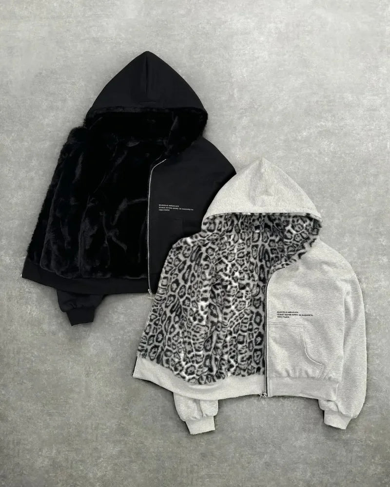 Two-sided Leopard Hoodie