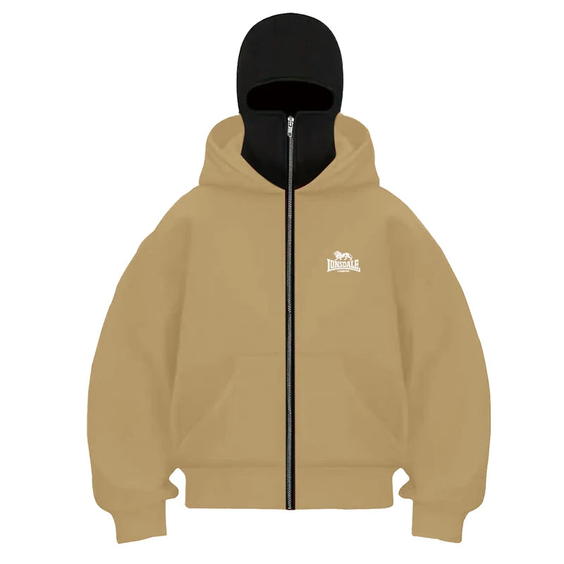 Balaclava double hooded sweatshirt