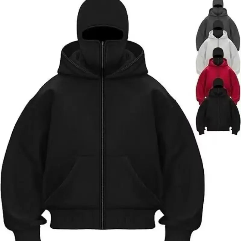 Balaclava double hooded sweatshirt