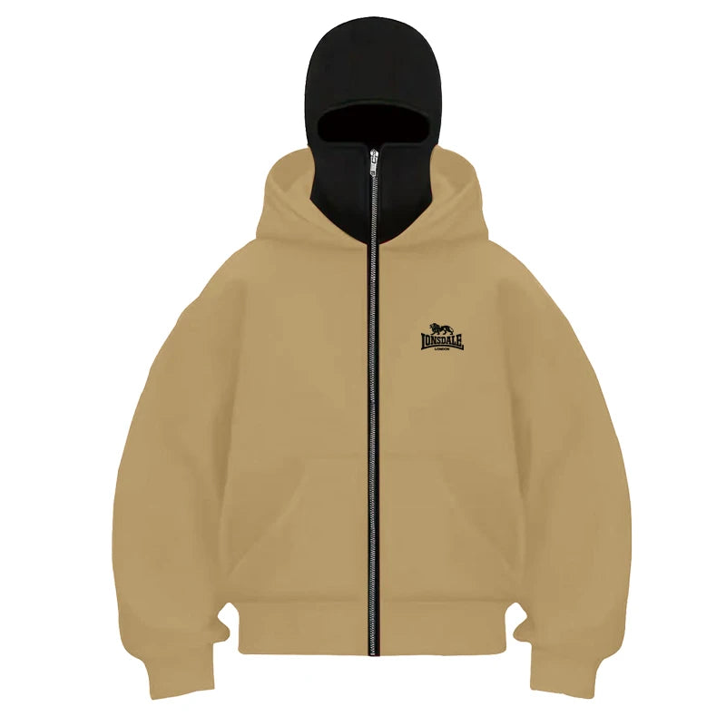 Balaclava double hooded sweatshirt