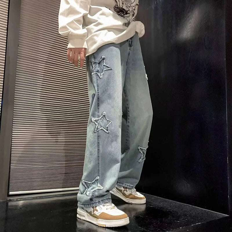Star Embroidery Jeans