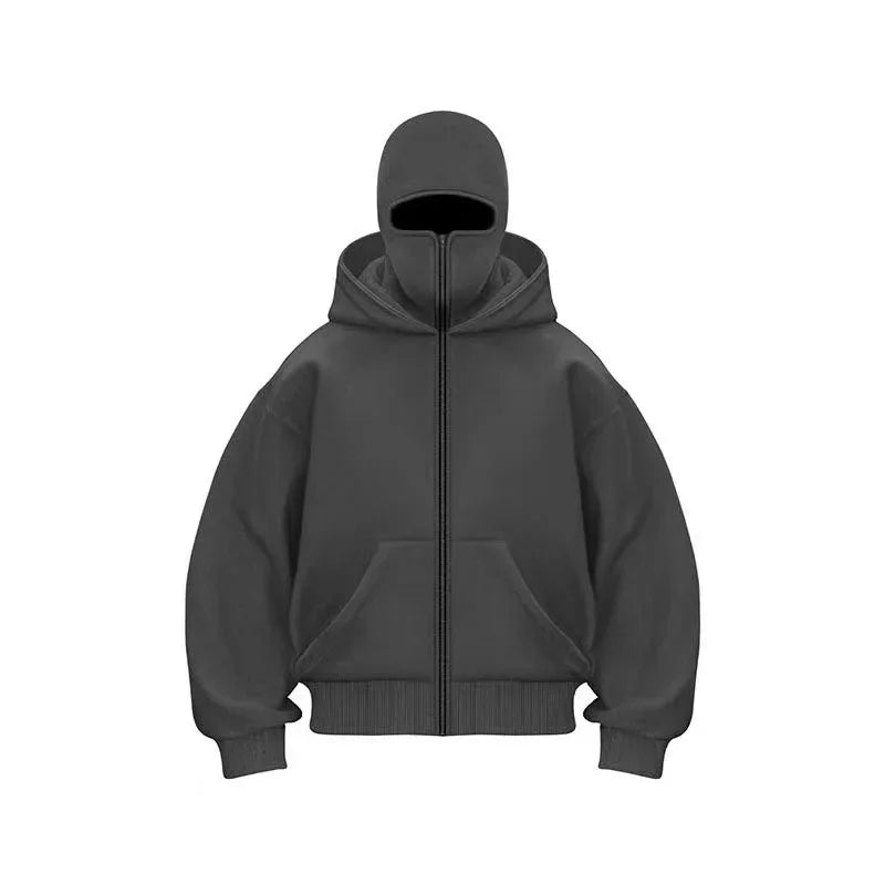 Balaclava double hooded sweatshirt