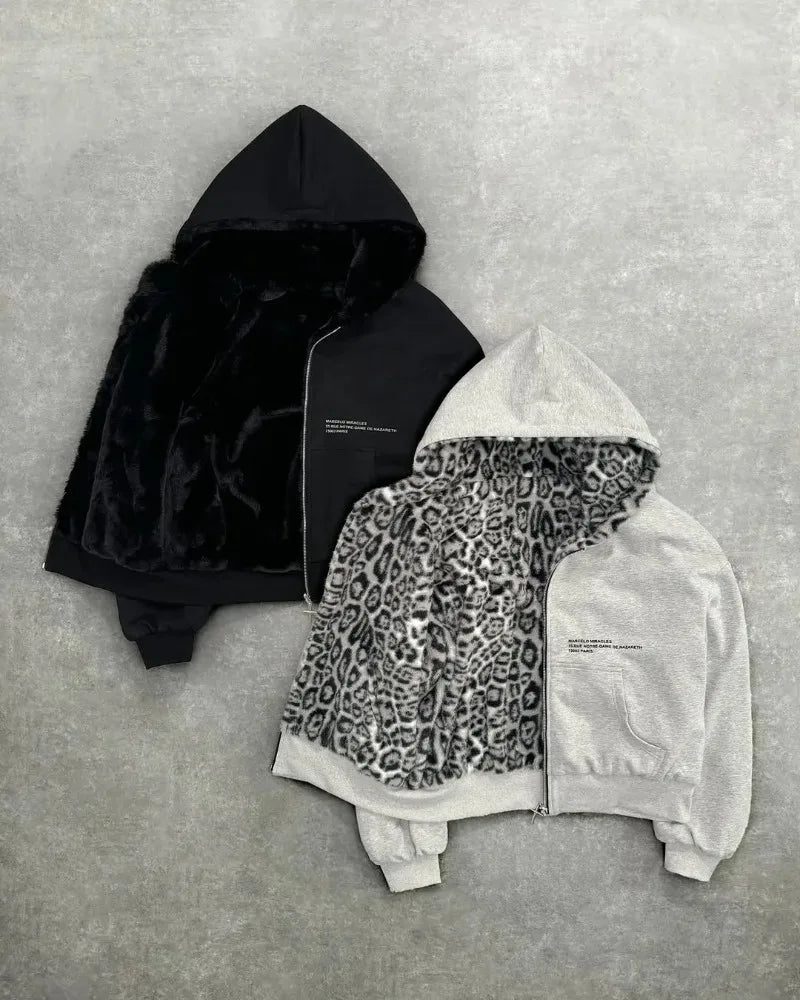 Two-sided Leopard Hoodie